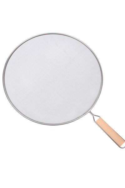 choice2 مقلاة طبخ وقلي من الفولاذ المقاوم للصدأ (21 سم) مع واقي من تناثر الزيت والشحوم