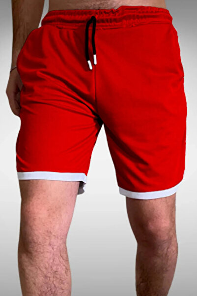 Deep sense Erkek Kırmızı Basketbol Futbol Şort Atletik Fitness Spor Egzersiz Koşu Spor Bermuda