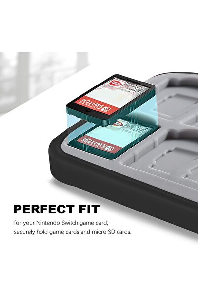 erorex حافظة بطاقات الألعاب لجهاز Nintendo Switch وSwitch Oled Switch Lite، صندوق تخزين بطاقات الألعاب مع 24 فتحة لبطاقة Micro Sd