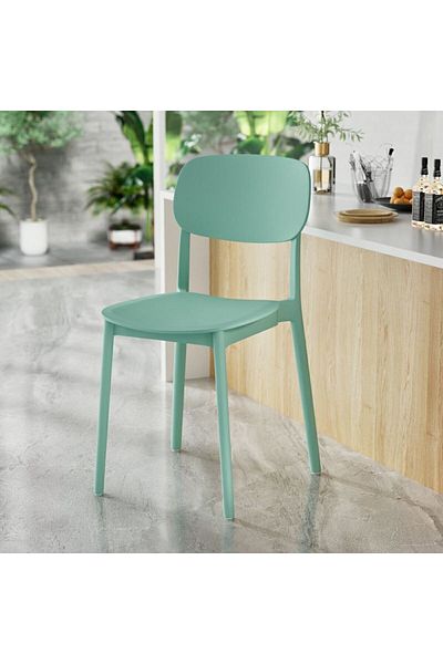 Kardett Stackable plastic chair, for events, restaurants, cafes or offices, green