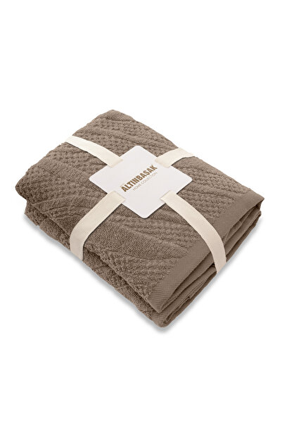 Altınbaşak Kali 100% Cotton 2-Piece Hand Towel Set 50 X 90 Dark Beige