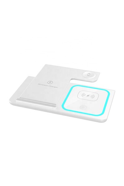 REDz Accessories 3 in 1 Charging Stand, for Office, Foldable and Magnetic, 15W Wireless Charging, White