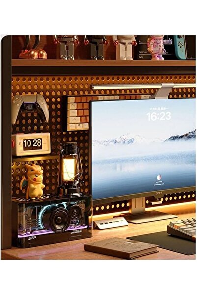 NKX Computer Tables with Shelves for Organized Productivity Black Frame with Hole Board Regular Height 1