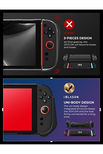 erorex حافظة نينتندو سويتش 2 مع حامل وقاعدة تثبيت وقبضة مريحة وغطاء حماية ممتص للصدمات لجهاز سويتش 2