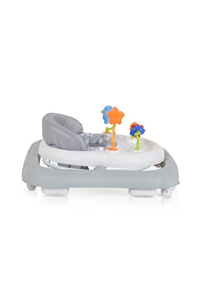 Moni Eko Grey foldable baby walker with adjustable seat height, high and comfortable backrest