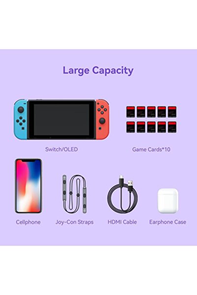 erorex حقيبة حمل Vintage Time Machine متوافقة مع Nintendo Switch/Switch OLED المحمولة ذات الغلاف الصلب الكبير