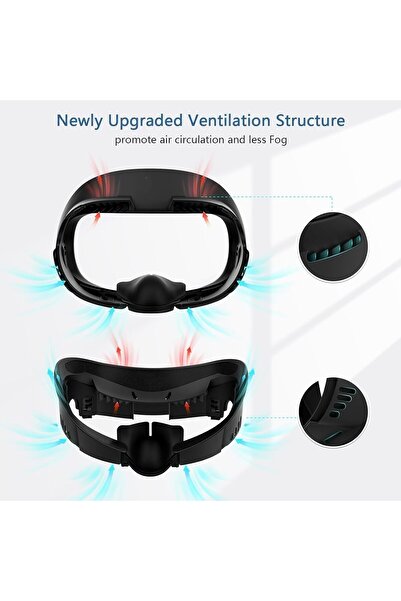 erorex Face Cover Pad Facial Interface Compatible Meta/Oculus Quest 3 Accessories Soft Pu Face Cushion Pad