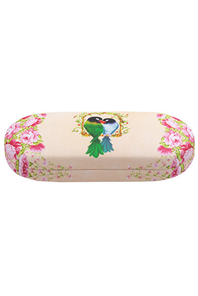 Olivewing Pembe Kuş Desenli Sert Gözlük Kabı