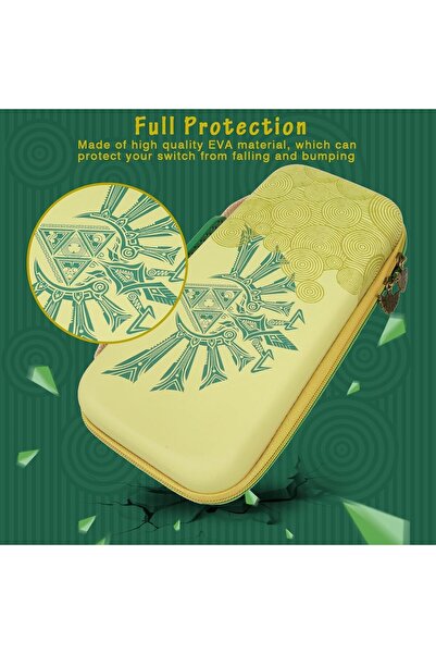 erorex حقيبة حمل نينتندو سويتش المحمولة ذات الغلاف الصلب والواقية وحقيبة تخزين تحتوي على 10 فتحات لبطاقات الألعاب