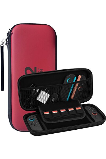 erorex حقيبة حمل لجهاز نينتندو سويتش 2، حقيبة سفر فاخرة من مادة إيفا فائقة النحافة، تحتوي على 5 خراطيش ألعاب وشاشة