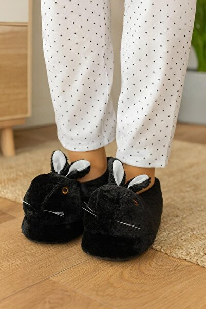 Peta Women's Animal Winter Plush Rabbit Slippers Home Slippers