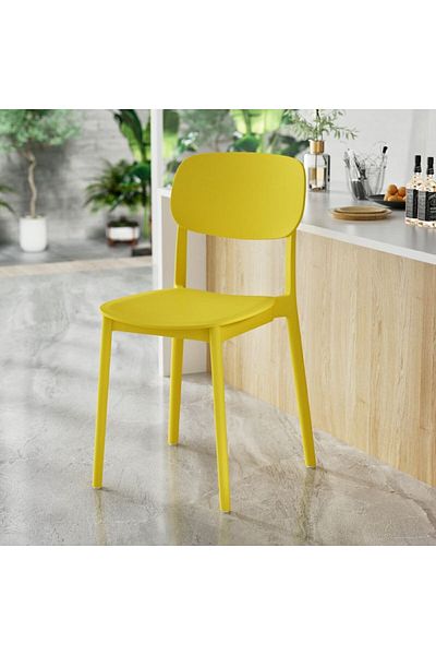 Kardett Chair for office, catering, cafe, restaurant, yellow, polypropylene