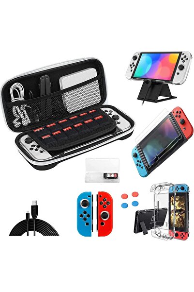 erorex حقيبة حمل لجهاز Nintendo Switch OLED حقيبة حمل للسفر حقيبة ملحقات جهاز Switch OLED تتضمن