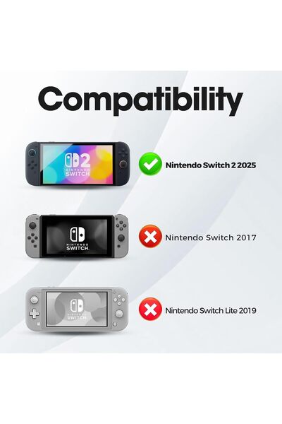 erorex جراب حماية لجهاز نينتندو سويتش 2 2025، غطاء شفاف واقٍ مضاد للخدش وممتص للصدمات