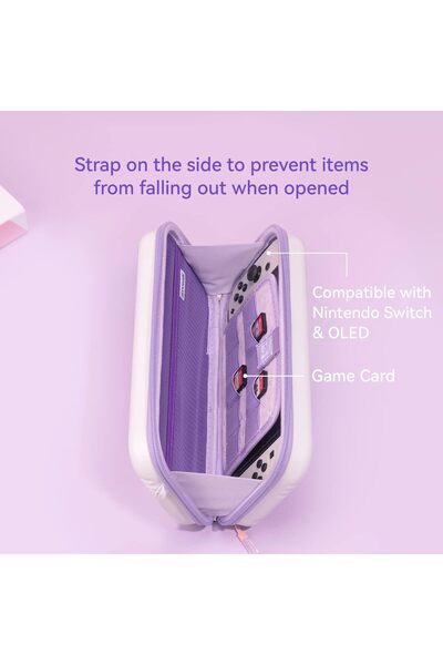 erorex حقيبة حمل Vintage Time Machine متوافقة مع Nintendo Switch/Switch OLED المحمولة ذات الغلاف الصلب الكبير