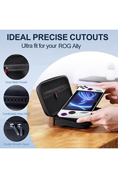 erorex حقيبة حمل واقية صلبة كبيرة ملحقات جيب مدمجة حامل حقيبة تخزين ملحقات اللعبة