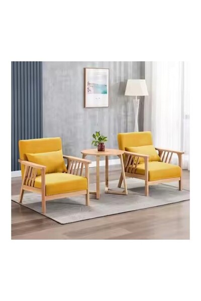 Kardett Yellow velvet armchair, modern and elegant armchair, wooden frame, comfortable living room chair