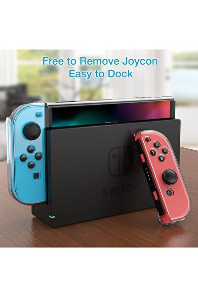 erorex حافظة سويتش حافظة نينتندو سويتش قابلة للرسو وواقي شاشة شفاف وغطاء حماية نينتندو