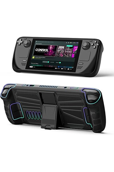erorex Steam Deck Case Invisible Stand Tpu Protective Cover Shock Absorption Anti Scratch Cover Protector