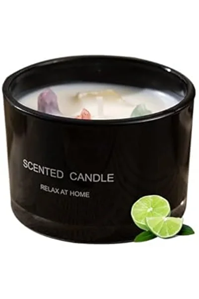 L&Wen Scented Candle, Lasting Soy Wax Aromatherapy Candle for Home Spa Office Décor 90g - Black