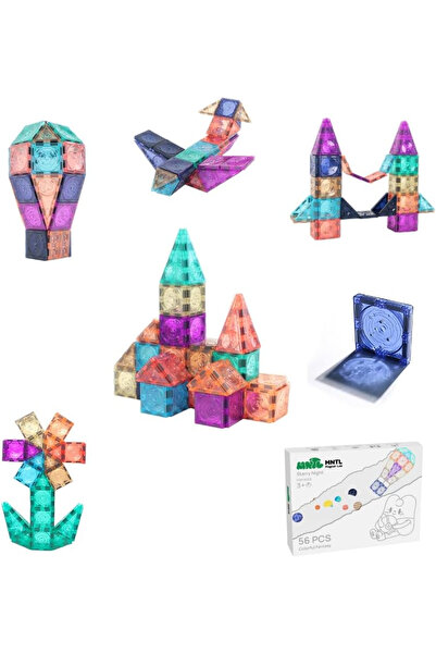 OEM Set de construcție 3D, 56 de elemente magnetice, design multifuncțional, ...