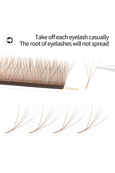 Choice10 9 مم 0.07 مم D بني 4D XIUSUZAKI بني على شكل حرف W 2D 3D 4D 5D YY رموش بلوم إزهار تلقائي بريما