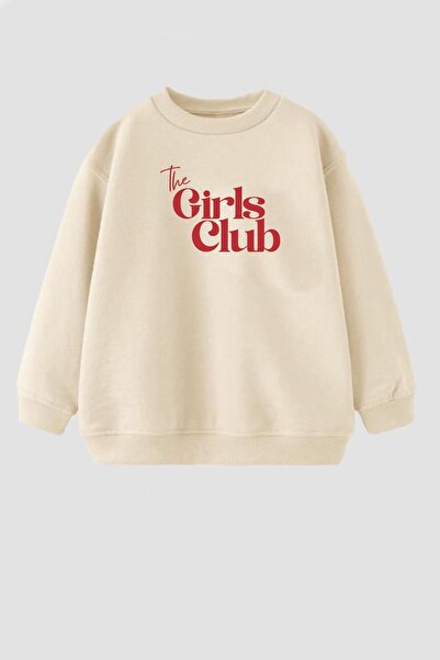 Monila Kız Çocuk Baskılı 3 İplik Kumaş Pamuklu Sweatshirt