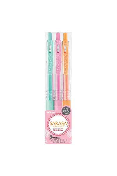 Zebra Set Of 3 Milk Colors Gel Pen