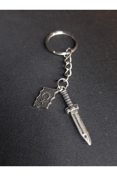 MRYart Turkish Flag and Knife Detailed Keychain