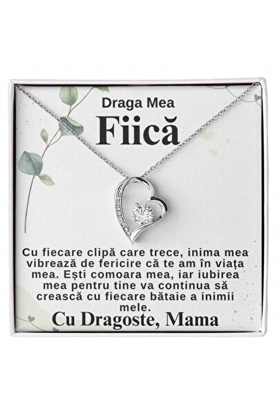 OEM Cadou personalizat pentru fiică - Colier cu inimă de la mama, din argint 925