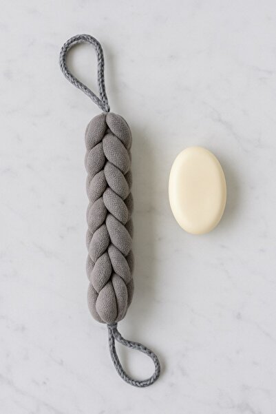 Vichy Gray Knitted Washcloth – Skin Cleanser for Shower and Bath Vch-6583