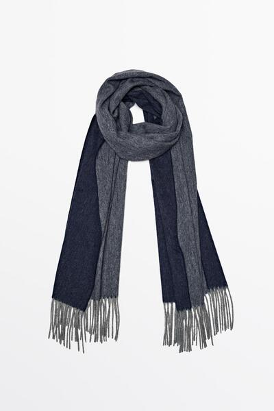 Massimo Dutti %100 yün çift yüzlü atkı