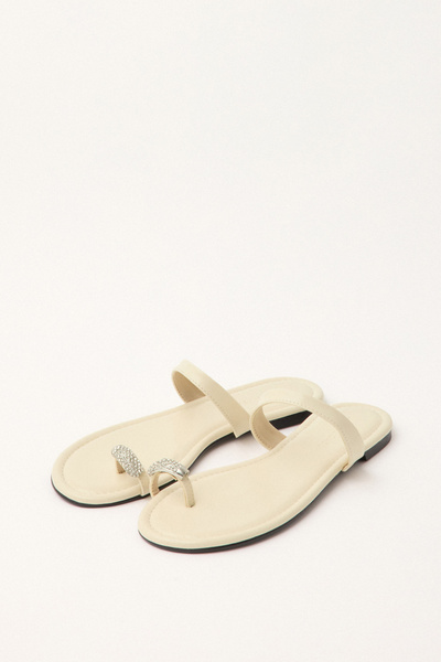 LUTVELIZADE papuci 2514 - Bone Flip Flop pentru femei cu cristale papuci