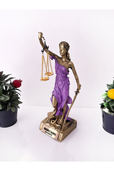 Teknookul Adalet Heykeli – Gümüş-Mor Themis Biblo | Avukat ve Hukukçu Hediyes...