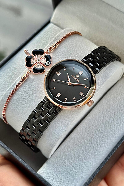 Homies Women's Wristwatch Small Case Steel Cord 3Atm Waterproof Gift Box and Bracelet Gift.