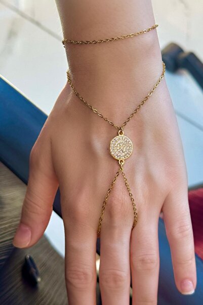 TAKIŞTIR Gold Color Stone Detailed Steel Şahmeran