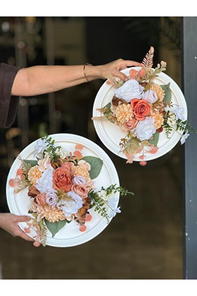 TASARIMHMODA Yapay Çiçekli Ahşap Duvar Süsü No:35