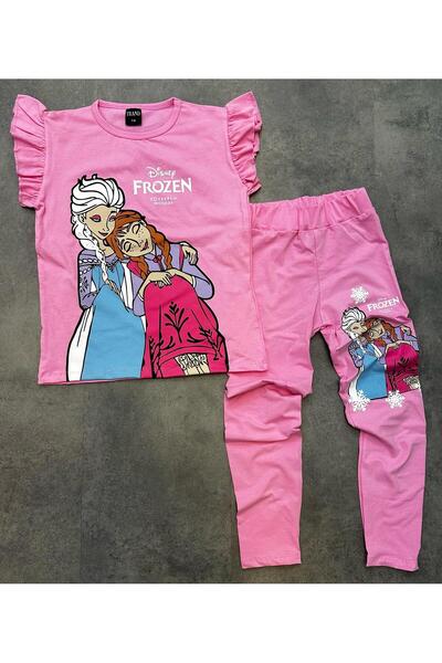 Arya Nisa Kids Girl's Ruffle Sleeve Detail T-Shirt Leggings Set