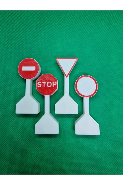 Eta3d Traffic Direction and Prohibition Signs Mini Play Set Set of 11