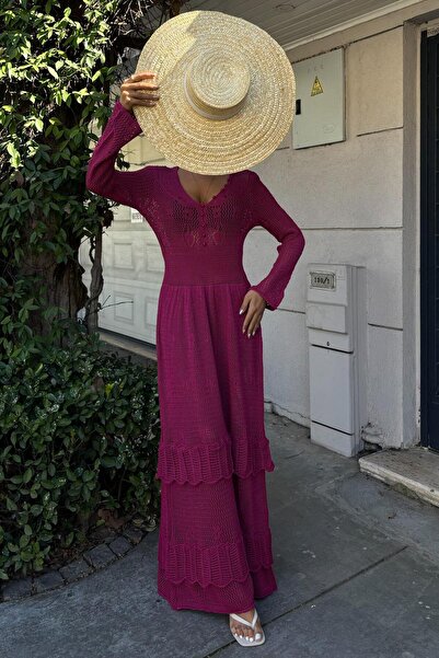 Genel Markalar DVR KOZMETİK Düğme Detaylı Ve Kat Etekli Etnik Elbise 2859