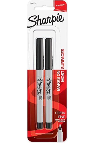 Sharpie Ultra Fine Point Permanent Markers, Black Ink, Resists Fading and Water, Blister Pack with 2 Markers