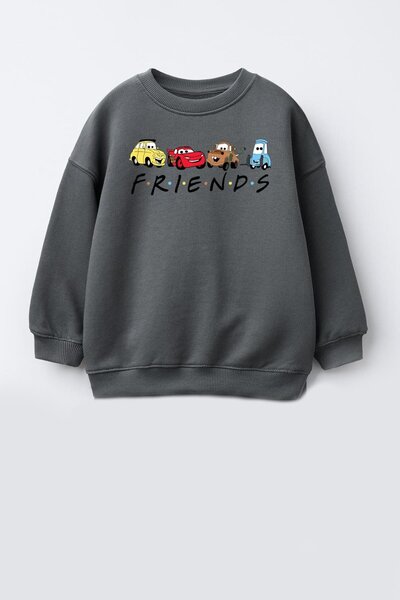 Monila Unisex Baskılı 3 İplik Kumaş Pamuklu Sweatshirt