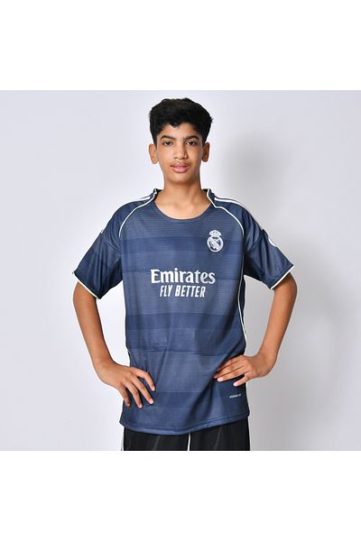 HAWRAA Blue and black Real Madrid logo tracksuit (T-shirt with pants)