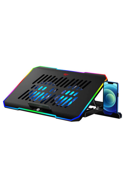 Havit Cooler laptop ajustabil Havit, 10-16", RGB, 2xUSB, negru, F2069