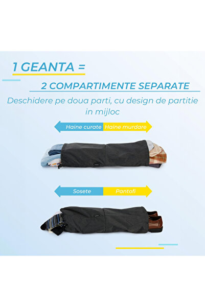 Elindor Set of 6 Elindor® Compression Cubes for Luggage Organization – Black, Lightweight