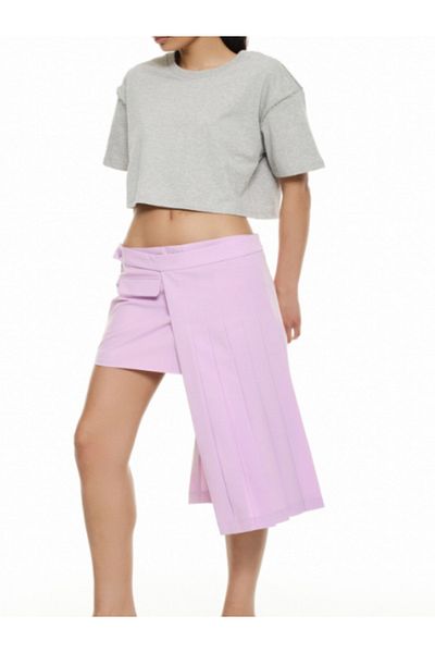 LUMİNA Asymmetrical women's skirt, size M, lilac color, Fashion Italia