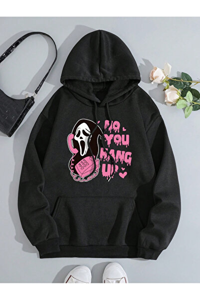 CONSTRAİN سويت شيرت بقلنسوة مطبوع مقاس كبير بقلنسوة من الصوف للجنسين للرجال و...