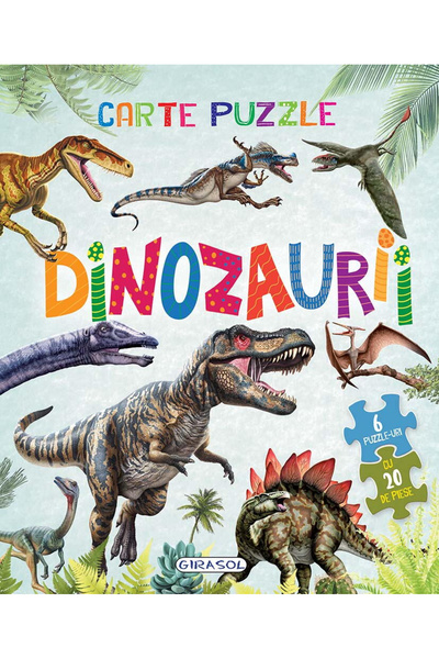 GIRASOL Carte cu 6 puzzle-uri - Dinozaurii