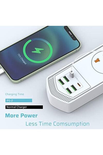 Generic CREATMOR Extension Cord Surge Protector 3M 4 AC Outlets/2 Type C Ports/4 USB Ports Power Strip