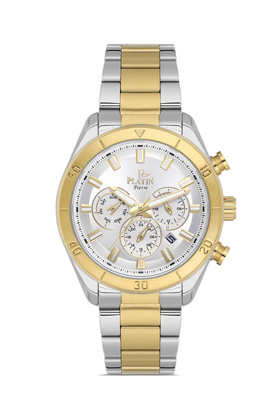 Platin Pierre Hds-Pl-1067Ga-D1 Steel Cord Functions Active Men's Wristwatch